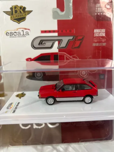 Volkswagen Gol GTI 1992 Vermelho - 1/64 - Escala - Br Classics