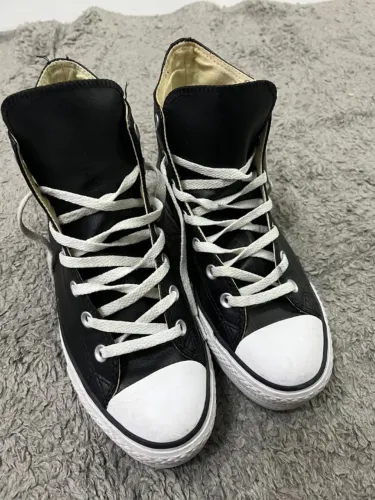 Converse All Star Chuck Taylor Couro Tênis Plataforma Preto