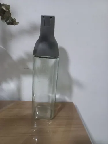 Galheteiro de vidro quadrado 500 ml - porta azeite/óleo 
