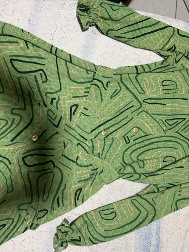 Vestido verde claro estampado 