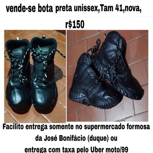 Bota preta Tam 41 nova r$150(valor final)