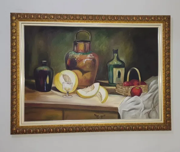 Quadro Decorativo Assinado c/ Moldura Luxo - Grande e Elegante