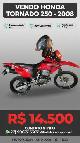 Vendo moto tornado top + * falar direito com proprietário