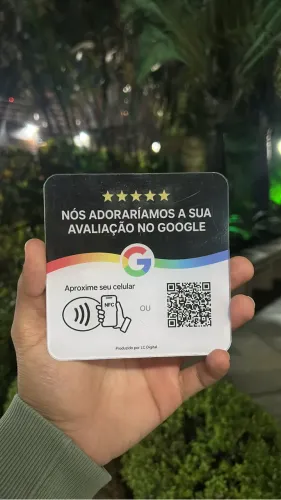 Placa avaliação de google NFC