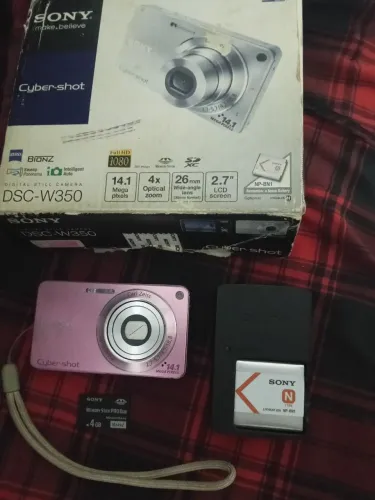 Câmera Cybershot dsc-w350 rosa 