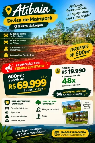 TERRENOS EM EXCELENTE LOCALIZAÇÃO