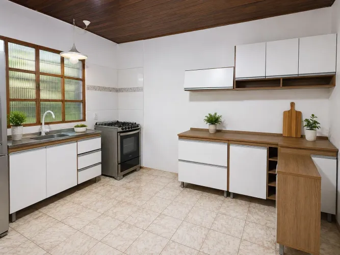 Cozinha modulada e Colchão Queen