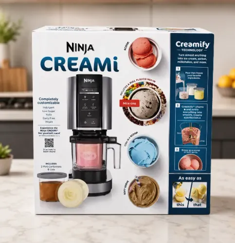 Máquina de Sorvete Ninja Creami NC301CWH 7 Em 1 800 W 110V - Branco