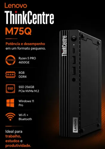 PC Lenovo Tiny Thinkcentre M75Q Ryzen 5 PRO 4650GE