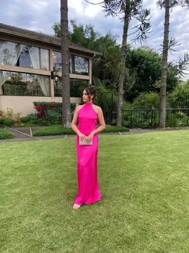 Vestido Pink acetinado