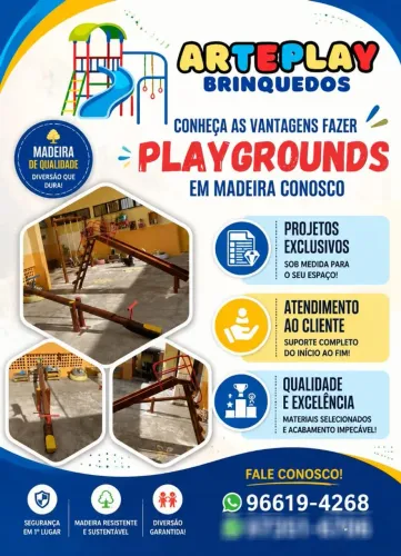 ? PARQUINHO INFANTIL DE MADEIRA COMPLETO ?<br>