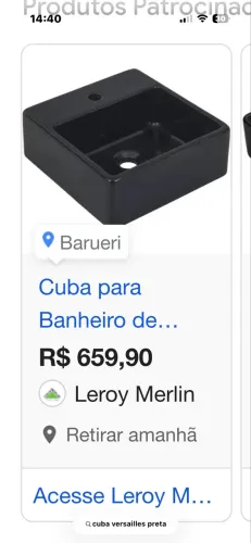 Cuba Banheiro de Apoio Louça Quadrada Preta