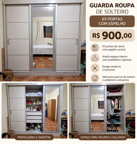Guarda roupa 03 portas
