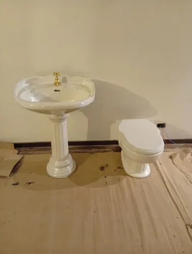 Piá coluna e vaso sanitário Vintage