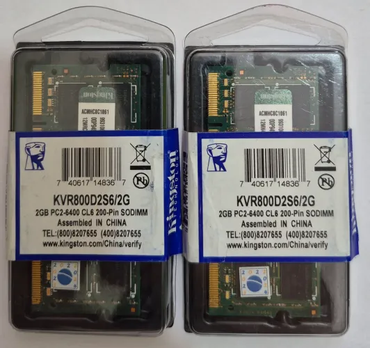 Kit memória ddr2 2 gb cada total 4GB Kingston 
