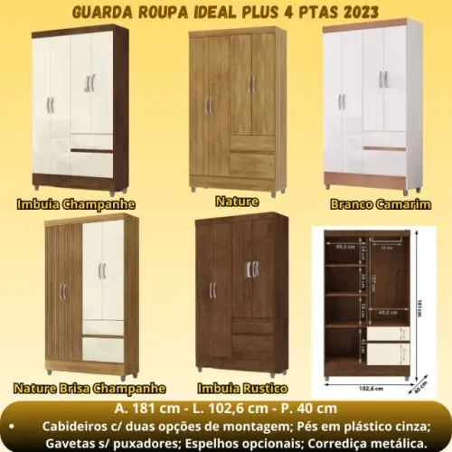 Guarda Roupa de Solteiro Ideal - Entrega e Monta na Hora