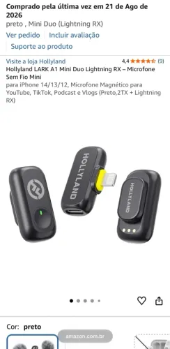 Microfone Hollyland LARK A1 Mini Duo Lightning