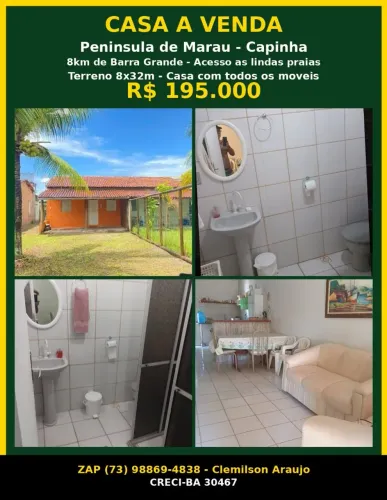 Casa na península de Maraú em Campinho