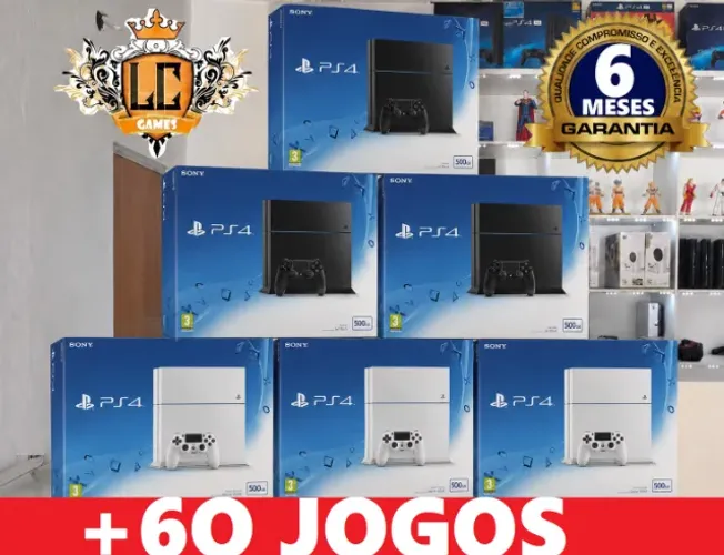 PLAYSTATION 4 FAT 5OOGB COM 79 JOGOS e O6 MESES GARANTIA e BRINDES ( LOJA FISICA BH )