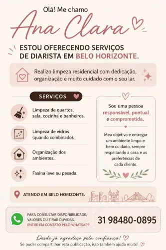 Faxineira diarista