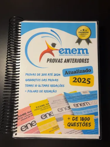 Caderno de Provas Anteriores Enem 2015 até 2024 1800+ Questões, pouco usado
