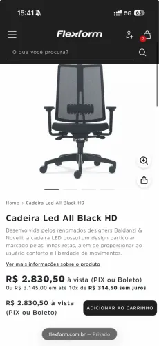 Cadeira de escritório flexform