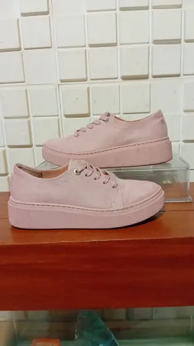 TENIS VIZZANO FLATFORM CAMURÇA ROSA PÊSSEGO 38