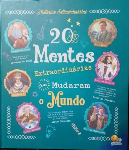 Livro 20 mentes extraordinárias que mudaram o mundo, capa dura