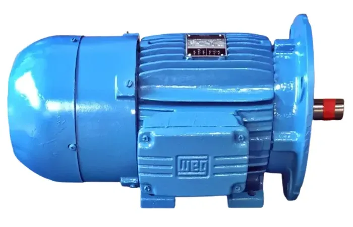 MotoFreio WEG 5cv/hp 3.7kw 4 polos 1720rpm trifásico 220v / 380v com base, flange FF
