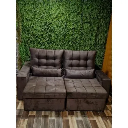 Sofa Valentim Black Retratil Reclinavel 2,10 - Marrom