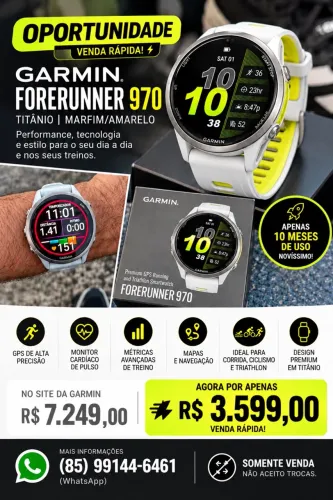 Garmin FOREREUNER 970 BRANCO Micro Uso - SOMENTE VENDA - NÃO ACEITO TROCAS