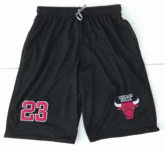bermuda basquete bordada com bolsos