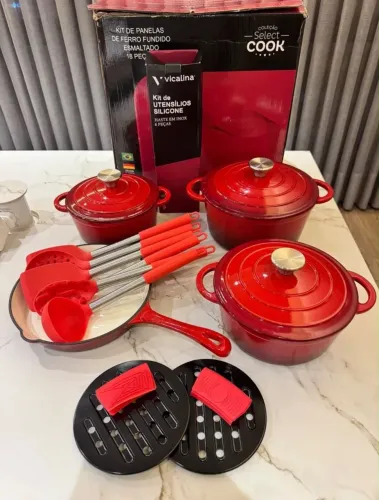 Kit de Panelas Ferro Fundido Esmaltado Select Cook - 20 Peças | NOVO NA CAIXA