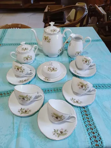 Jogo de chá porcelana esteatita