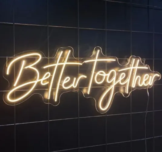 Luminária NeonLed - BETTER TOGETHER - 30x90cm