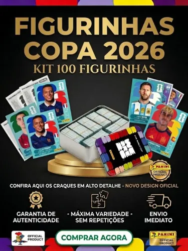 kit 100 figurinhas Copa 2026 Original Panini sem repetição