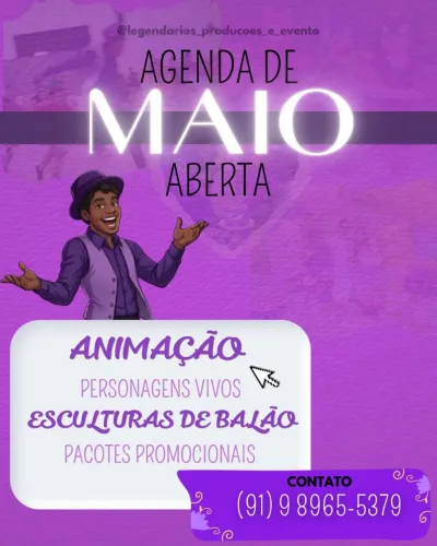 Animação, personagens vivos eventos legendários 