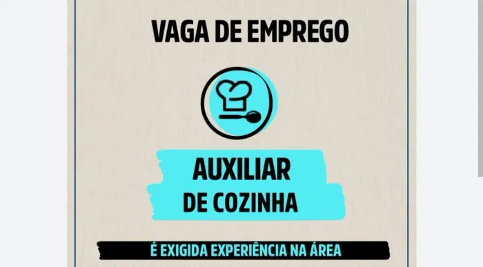 Vaga Auxiliar de cozinha Homem restaurante em Lauro de Freitas