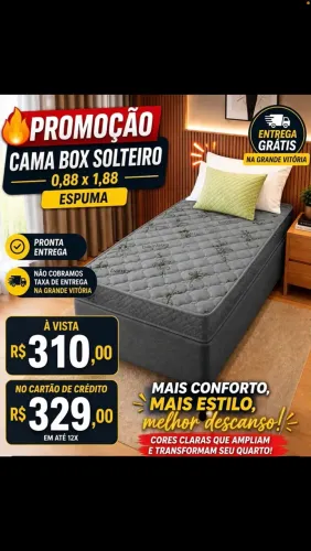 (EM 4 CORES) PROMOÇÃO DE FIM DE ANO CAMA SOLTEIRO BOX Por 310,00?