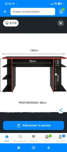 Vendo mesa de computador na caixa pra montar novo