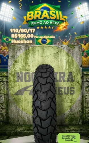 Pneu traseiro 110/90/17 motos Bros, Crosser, XRE 190 - Huoshan (Vipal)