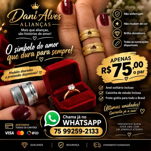Aliança de namoro noivado e casamento