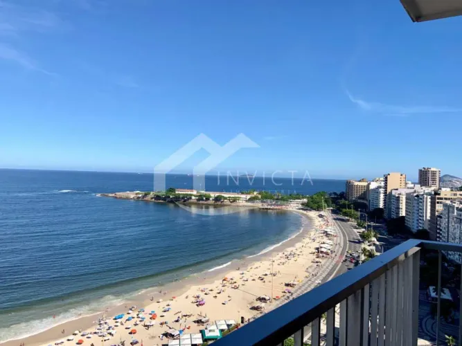 maravilhosa cobertura na avenida atlântica com vista frontal mar.