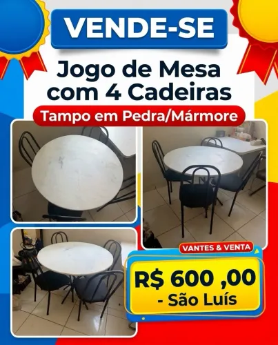 Mesa com pedra de marmore 