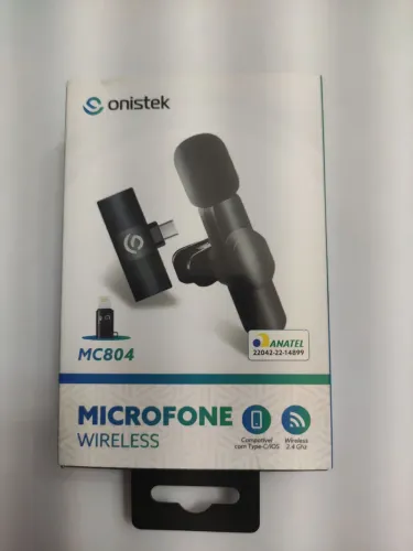 Microfone Wireless Onistek MC804 Sem Fio para Celular Type-C e iPhone