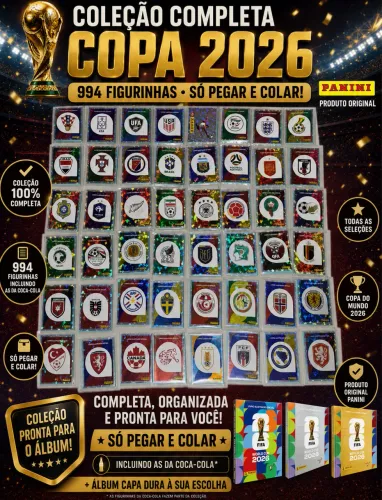 Todas as figurinhas + Álbum capa dura a sua escolha (pronto para colar)
