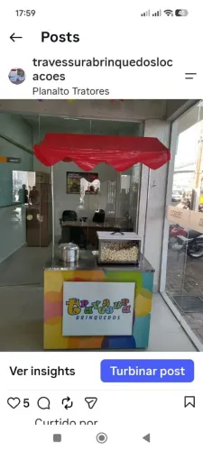 Aluga barracas com pipoca, algodão doce e outras coisas