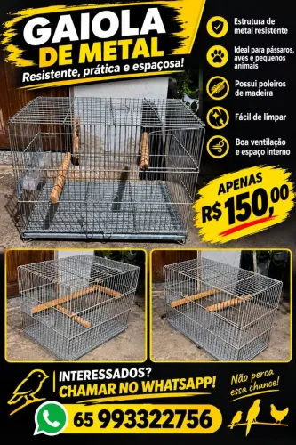 Vendo gaiola de calopsita periquitos e etc...