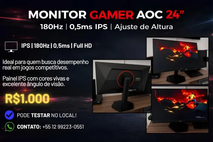 MONITOR GAMER 185HZ BARATINHO