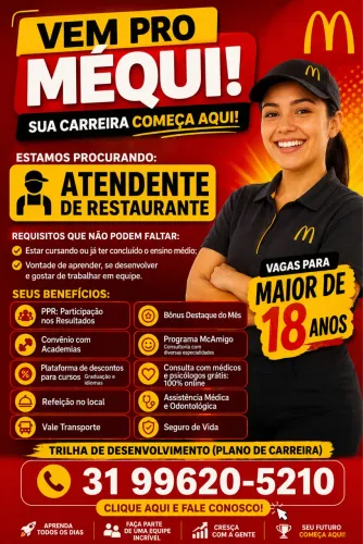 ? VAGAS ABERTAS | MAIOR DE 18 ANOS ?